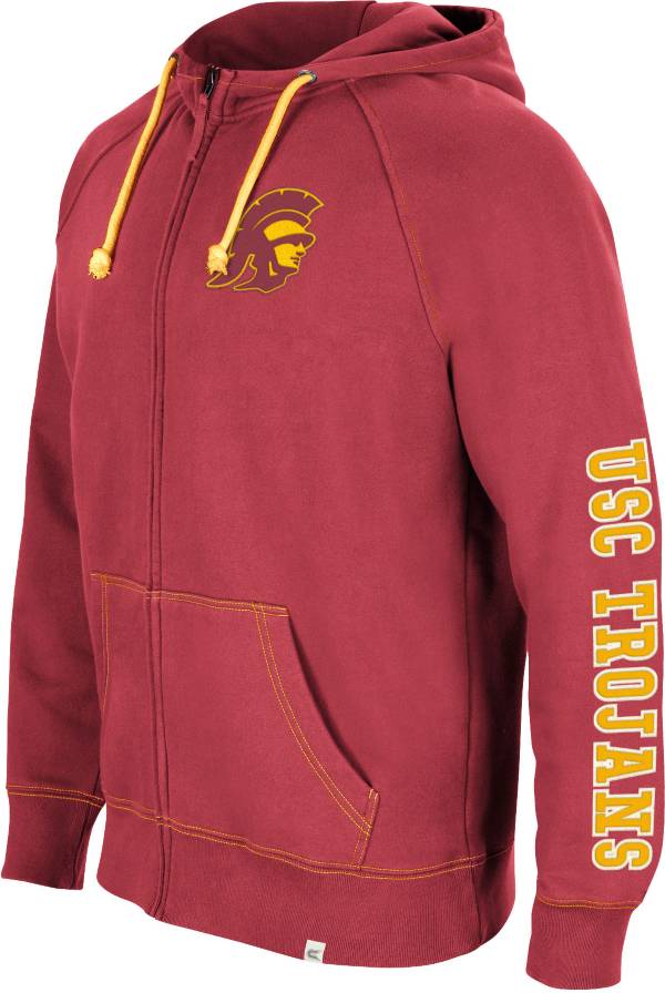 Colosseum Men's USC Trojans Cardinal Intervention Full-Zip Hoodie