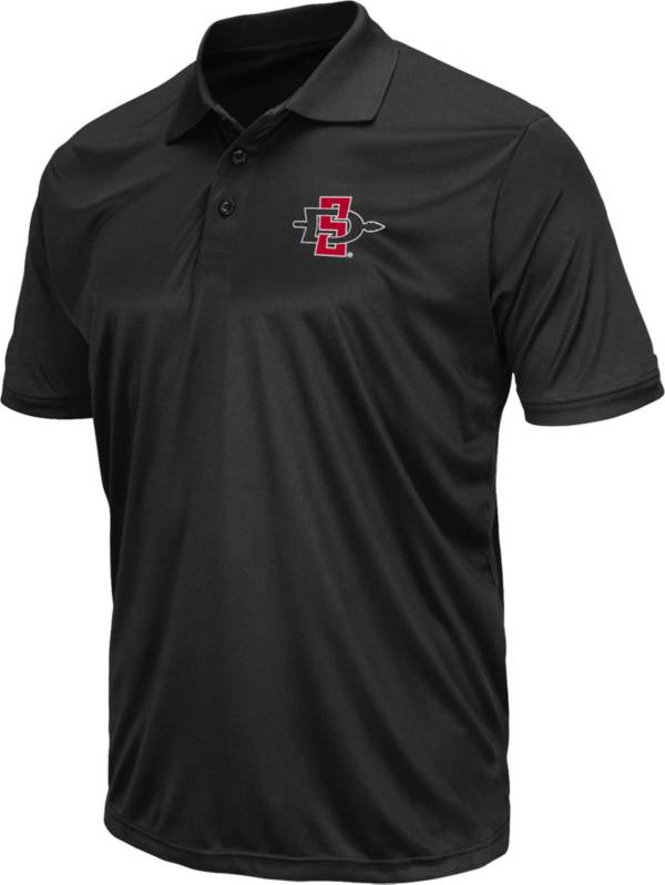 Colosseum Men's San Diego State Aztecs Black Polo