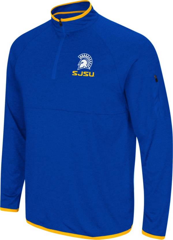 Colosseum Men's San Jose State Spartans Blue Rival Quarter-Zip Pullover Shirt