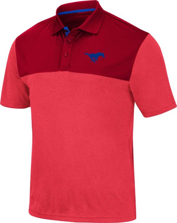 Colosseum Men's Southern Methodist Mustangs Red Links Polo