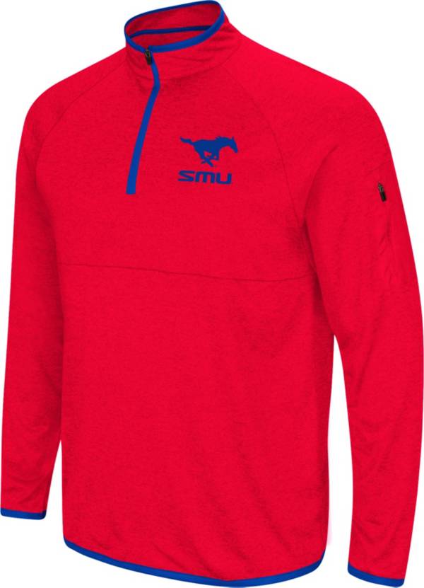 Colosseum Men's Southern Methodist Mustangs Red Rival Quarter-Zip Pullover Shirt