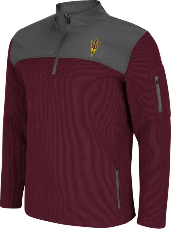 Colosseum Men's Arizona State Sun Devils Maroon Lemon Law Quarter-Zip Pullover Jacket