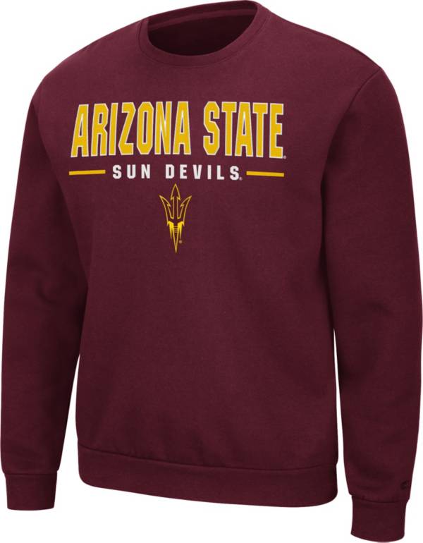 Colosseum Men's Arizona State Sun Devils Maroon Time Machine Crew Pullover Sweatshirt product image