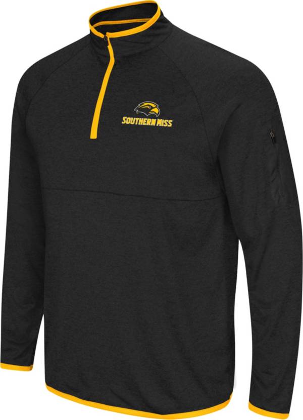 Colosseum Men's Southern Miss Golden Eagles Black Rival Quarter-Zip Pullover Shirt