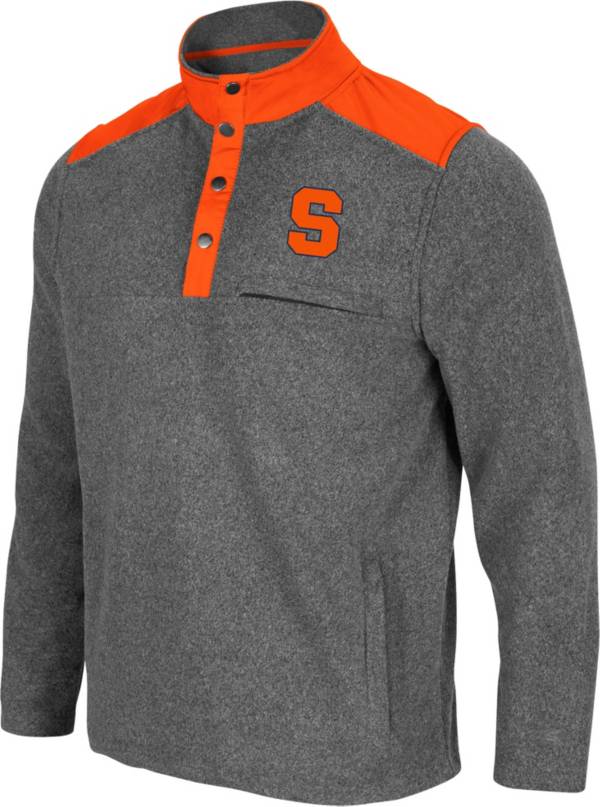 Colosseum Men's Syracuse Orange Grey Huff Quarter-Snap Pullover Jacket