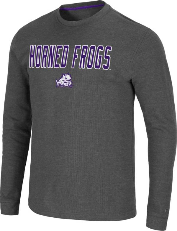 Colosseum Men's TCU Horned Frogs Grey Dragon Long Sleeve Thermal T-Shirt