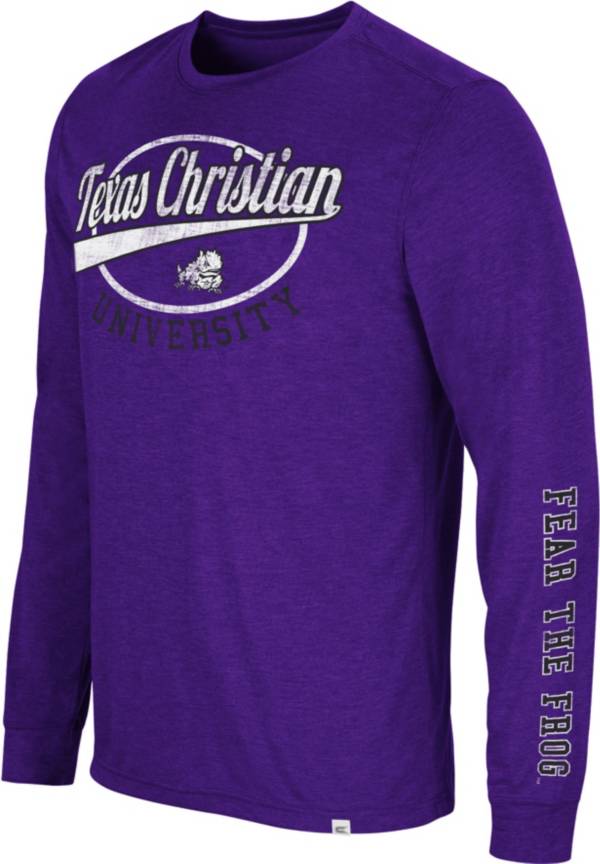 Colosseum Men's TCU Horned Frogs Purple Far Out! Long Sleeve T-Shirt