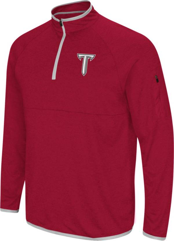 Colosseum Men's Troy Trojans Cardinal Rival Quarter-Zip Pullover Shirt