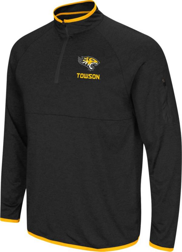 Colosseum Men's Towson Tigers Black Rival Quarter-Zip Pullover Shirt