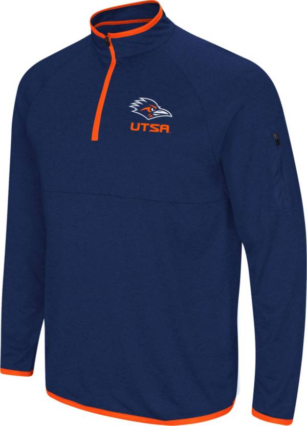 Colosseum Men's UT San Antonio Roadrunners Blue Rival Quarter-Zip Pullover Shirt product image
