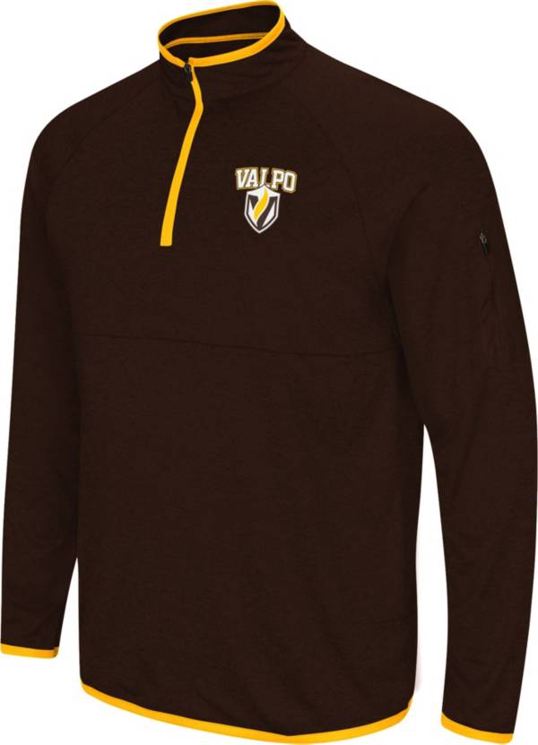 Colosseum Men's Valparaiso Beacons Brown Rival Quarter-Zip Pullover Shirt