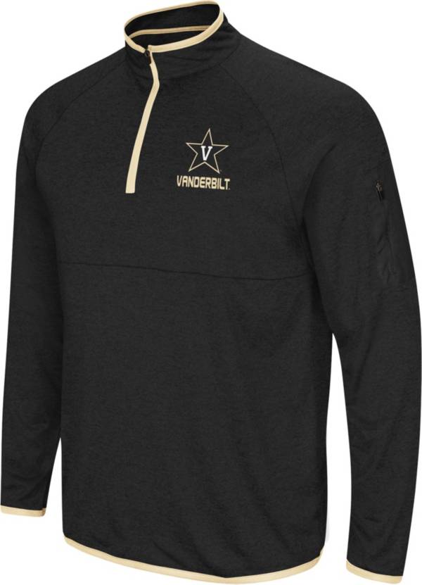 Colosseum Men's Vanderbilt Commodores Black Rival Quarter-Zip Pullover Shirt