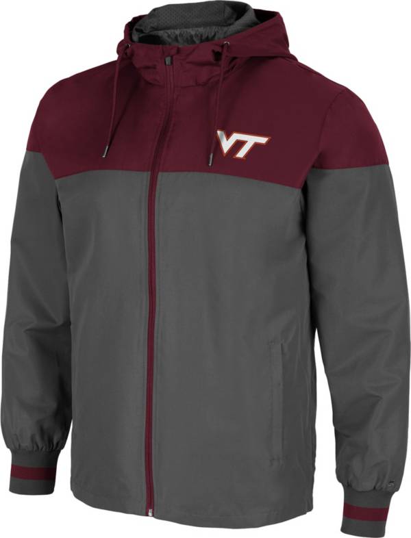 Colosseum Men's Virginia Tech Hokies Grey Game Night Full-Zip Jacket