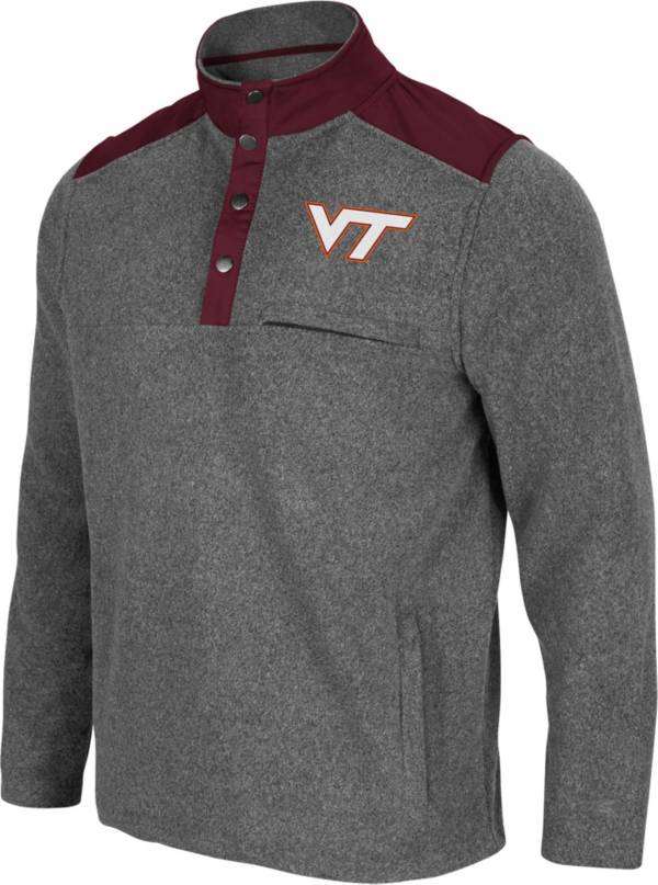 Colosseum Men's Virginia Tech Hokies Grey Huff Quarter-Snap Pullover Jacket