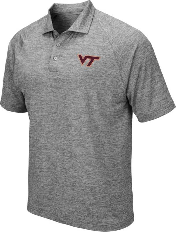 Colosseum Men's Virginia Tech Hokies Grey Polo