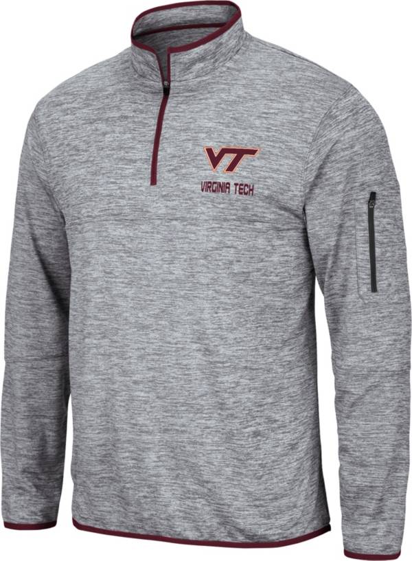 Colosseum Men's Virginia Tech Hokies Grey Quarter-Zip Pullover Shirt