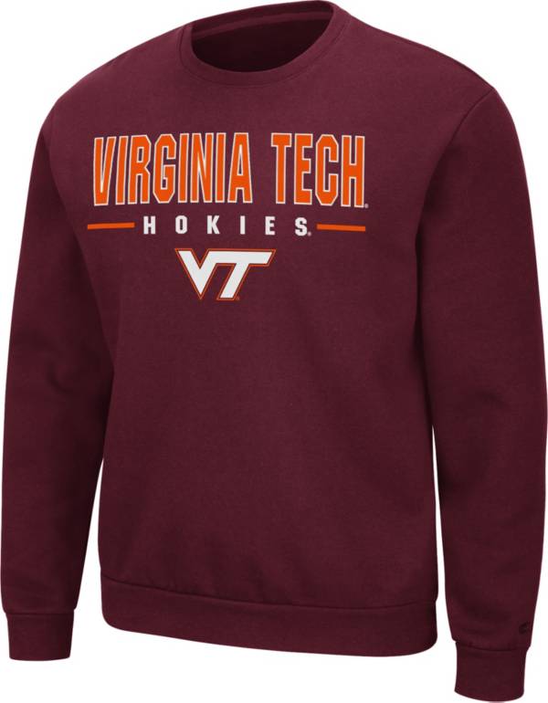 Colosseum Men's Virginia Tech Hokies Maroon Time Machine Crew Pullover Sweatshirt