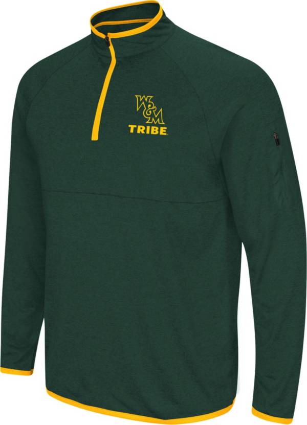 Colosseum Men's William & Mary Tribe Green Rival Quarter-Zip Pullover Shirt