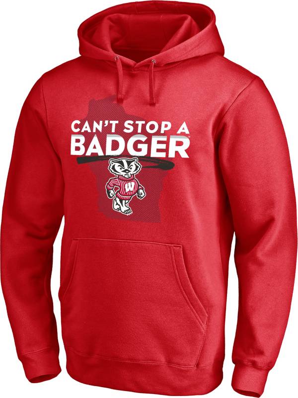 NCAA Men's Wisconsin Badgers Red ‘Can't Stop A Badger' Pullover Hoodie