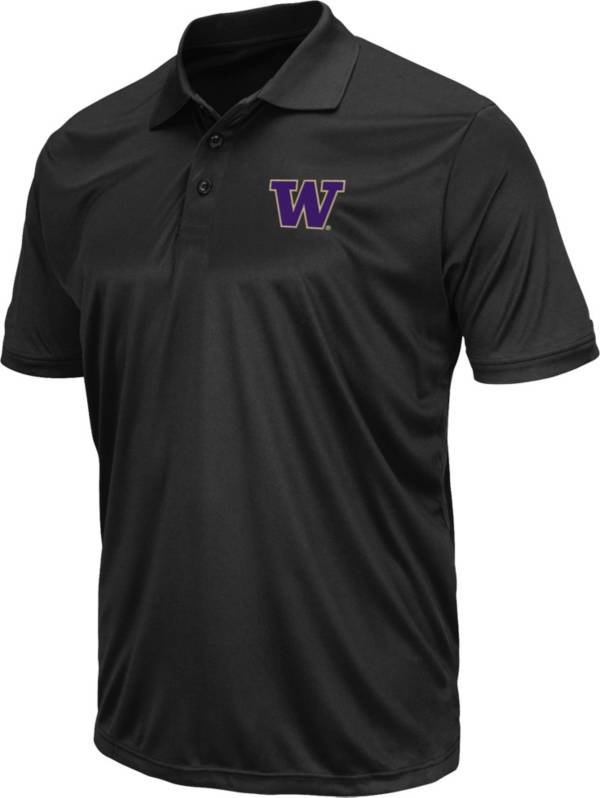 Colosseum Men's Washington Huskies Black Polo