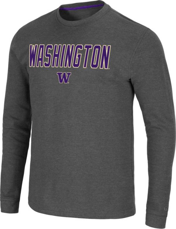 Colosseum Men's Washington Huskies Grey Dragon Long Sleeve Thermal T-Shirt