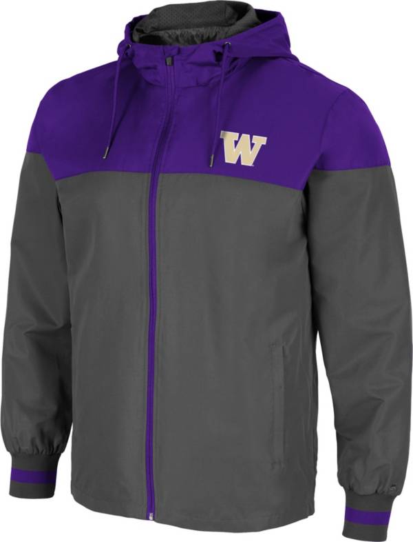 Colosseum Men's Washington Huskies Grey Game Night Full-Zip Jacket