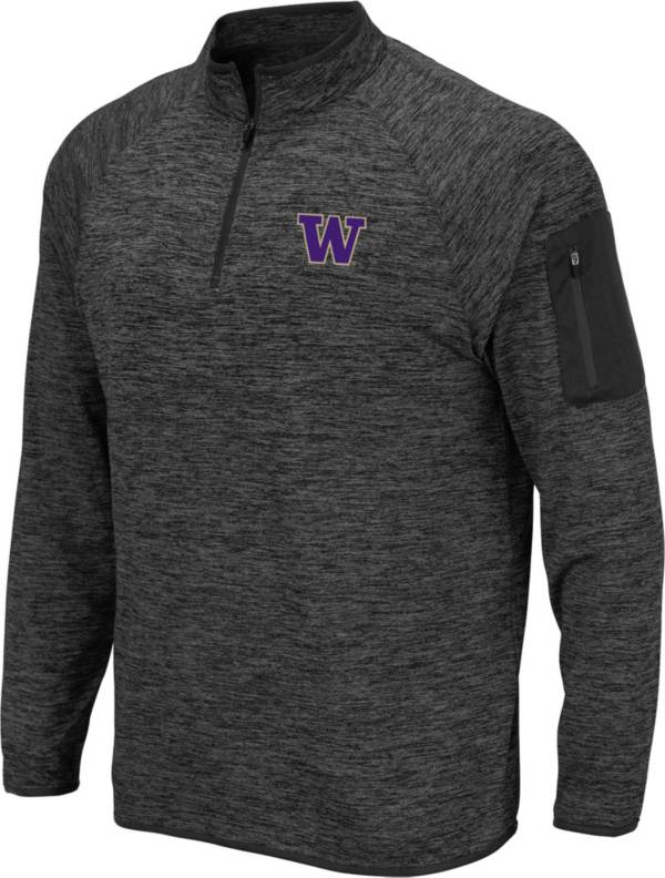 Colosseum Men's Washington Huskies Grey Quarter-Zip Pullover Shirt