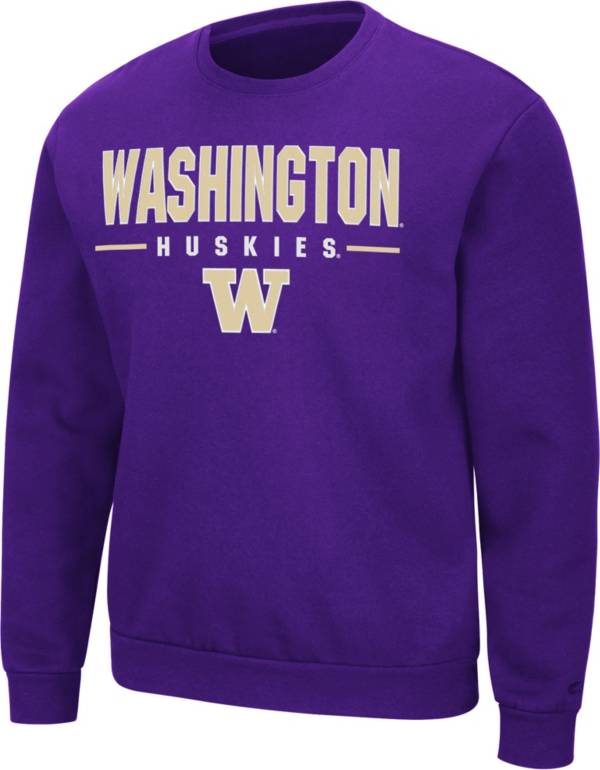 Colosseum Men's Washington Huskies Purple Time Machine Crew Pullover Sweatshirt