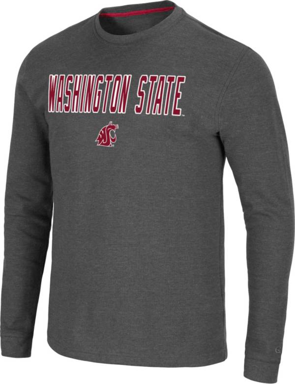 Colosseum Men's Washington State Cougars Grey Dragon Long Sleeve Thermal T-Shirt