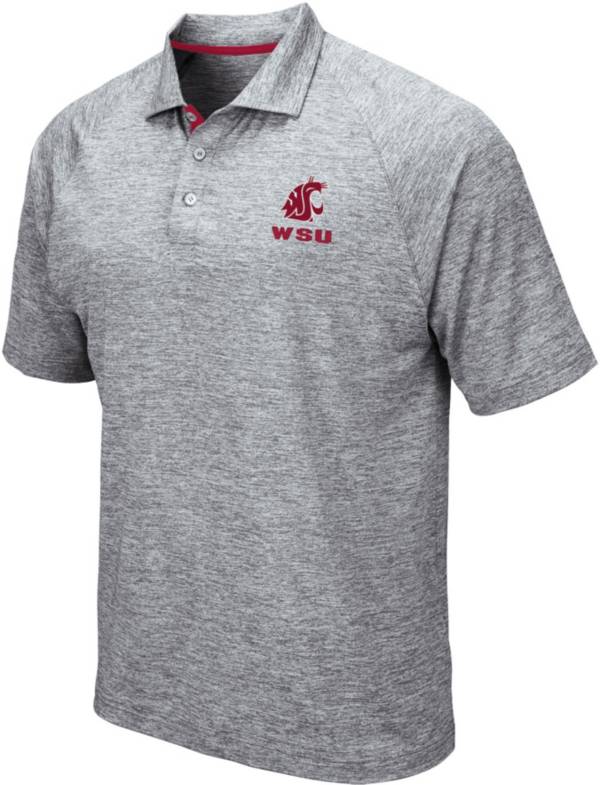Colosseum Men's Washington State Cougars Grey Wedge Polo