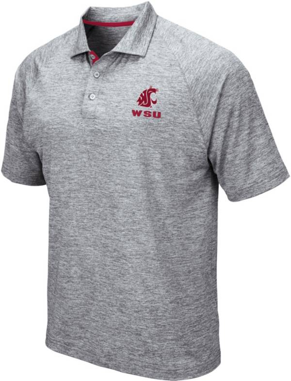 Colosseum Men's Washington State Cougars Grey Wedge Polo product image