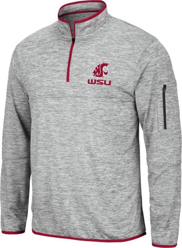 Colosseum Men's Washington State Cougars Grey Quarter-Zip Pullover Shirt