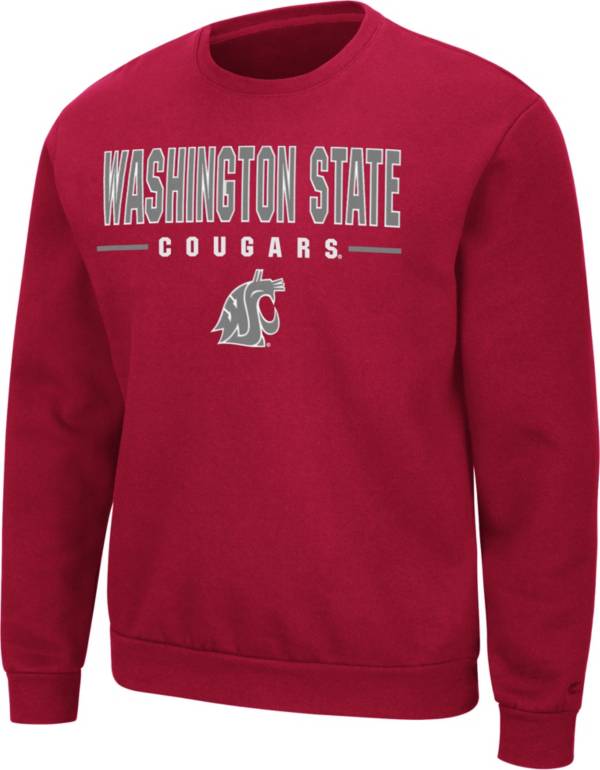 Colosseum Men's Washington State Cougars Crimson Time Machine Crew Pullover Sweatshirt