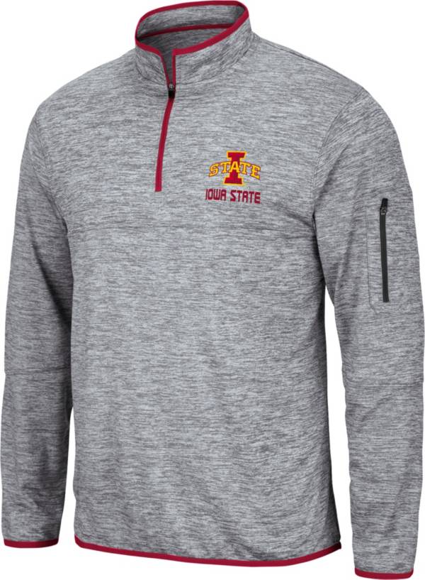 Colosseum Men's Iowa State Cyclones Grey Quarter-Zip Pullover Shirt