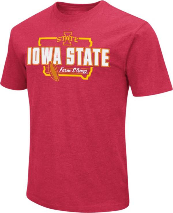 Colosseum Men's Iowa State Cyclones Cardinal ‘Farm Strong' Dual Blend T-Shirt