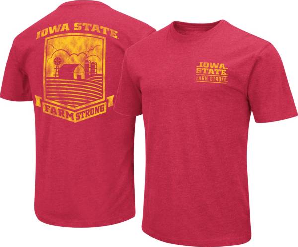 Colosseum Men's Iowa State Cyclones Cardinal ‘Farm Strong' Dual Blend T-Shirt