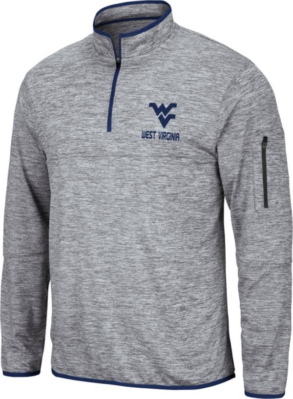 Colosseum Men's West Virginia Mountaineers Grey Quarter-Zip Pullover Shirt