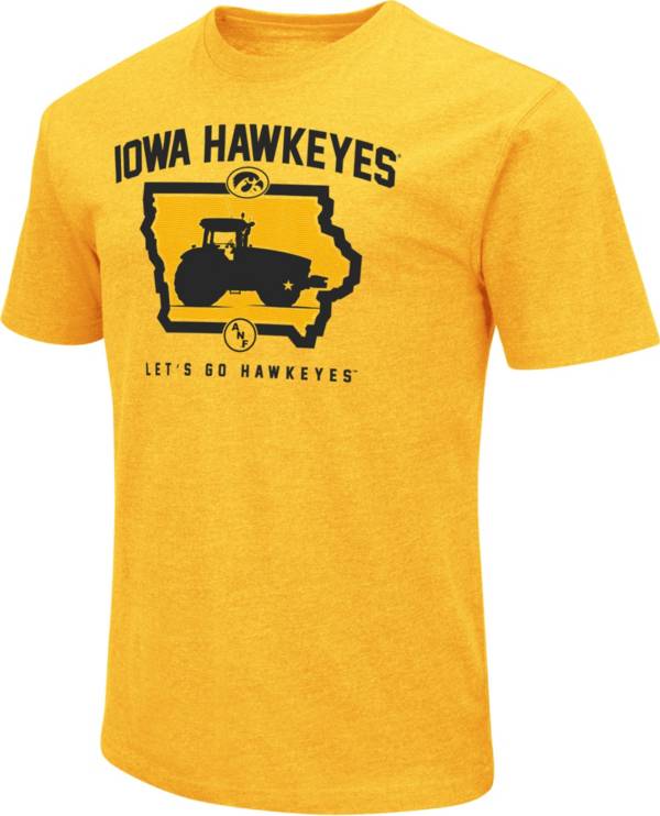 Colosseum Men's Iowa Hawkeyes Gold ANF Tractor Dual Blend T-Shirt