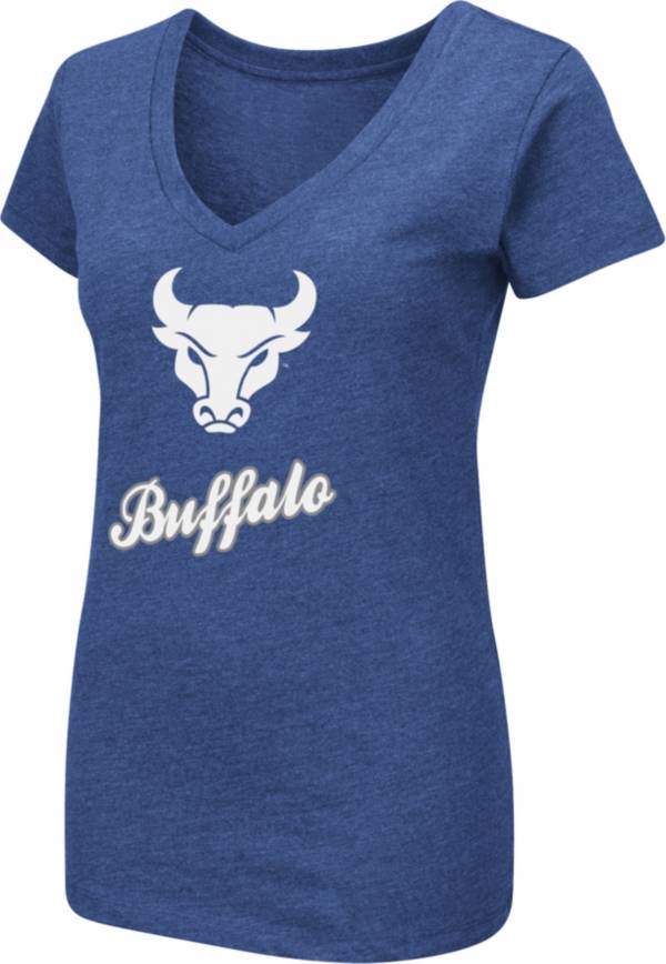 Colosseum Women's Buffalo Bulls Blue Dual Blend V-Neck T-Shirt