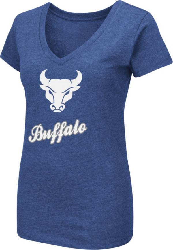 Colosseum Women's Buffalo Bulls Blue Dual Blend V-Neck T-Shirt product image