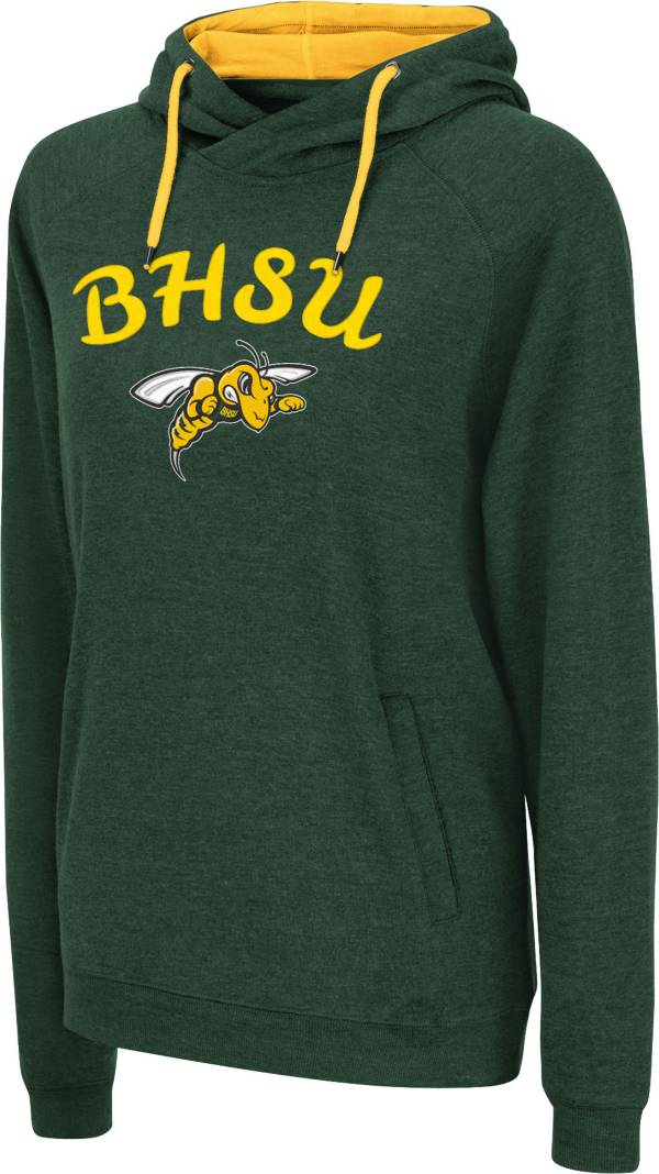 Colosseum Women's Black Hills State Yellow Jackets Green Pullover Hoodie