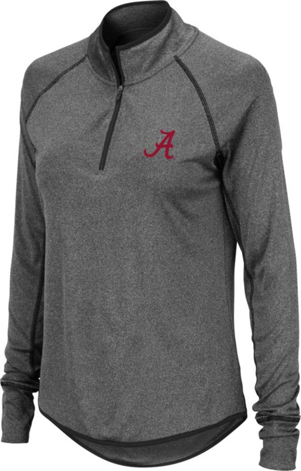 Colosseum Women's Alabama Crimson Tide Grey Stingray Quarter-Zip Pullover Shirt