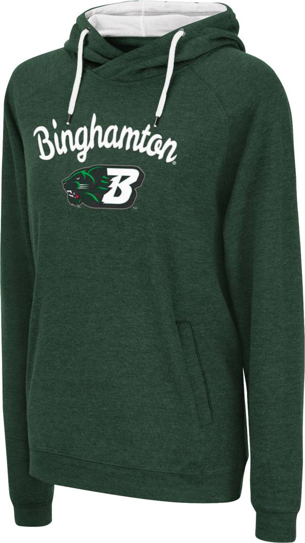 Colosseum Women's Binghamton Bearcats Dark Green Funnel Pullover Hoodie