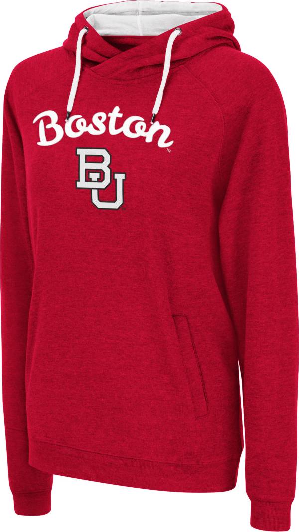 Colosseum Women's Boston Terriers Scarlet Funnel Pullover Hoodie