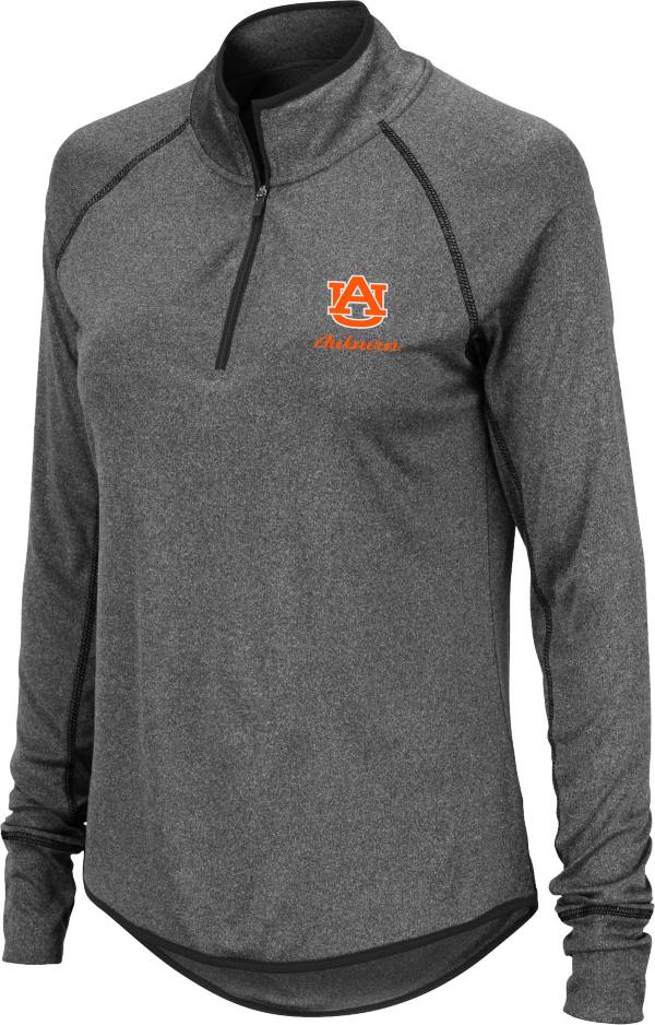 Colosseum Women's Auburn Tigers Grey Stingray Quarter-Zip Shirt