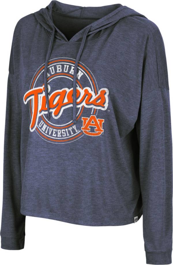 Colosseum Women's Auburn Tigers Blue Cody Meet & Greet Hooded Long Sleeve T-Shirt