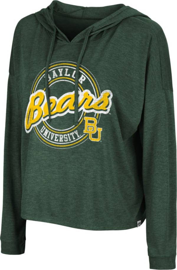 Colosseum Women's Baylor Bears Green Cody Meet & Greet Hooded Long Sleeve T-Shirt