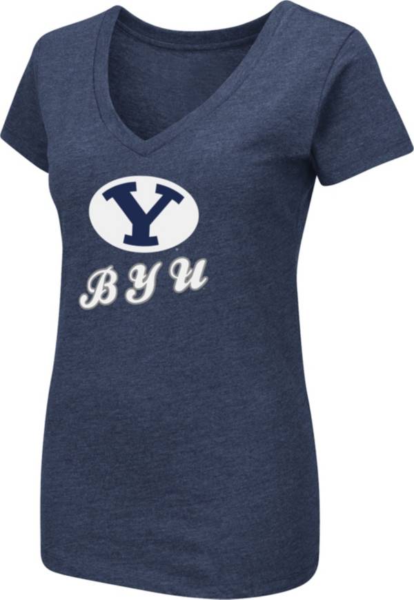 Colosseum Women's BYU Cougars Blue Dual Blend V-Neck T-Shirt