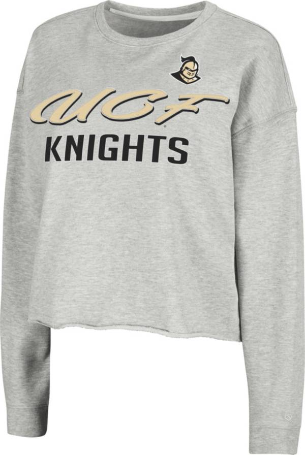 Colosseum Women's UCF Knights Grey Treehouse Cropped Pullover Hoodie