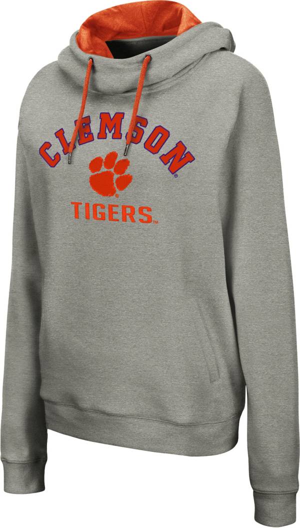 Colosseum Women's Clemson Tigers Grey Funnel Pullover Hoodie